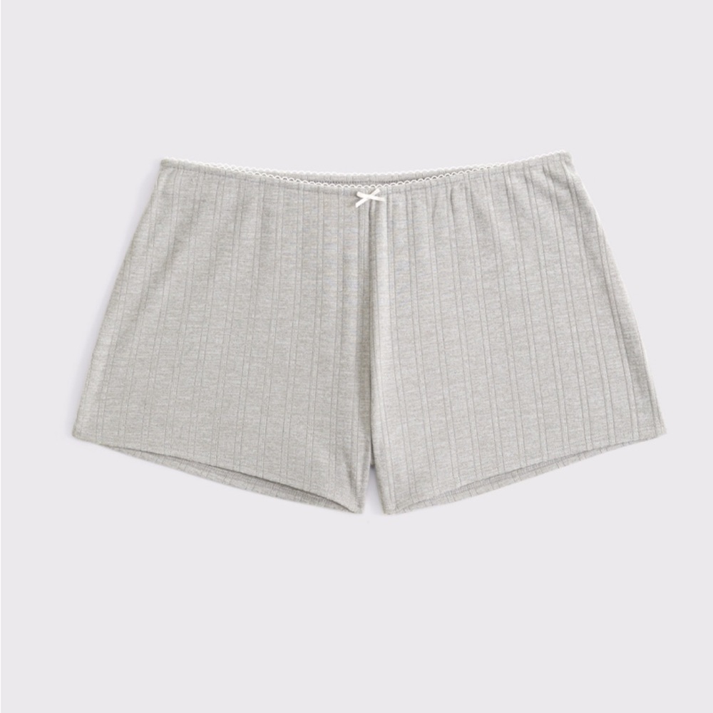 Women's Pointelle Gray Sleep Shorts